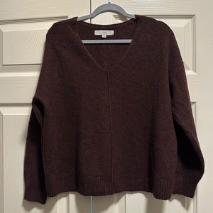 Like New- Loft V Neck Maroon Sweater- Size S